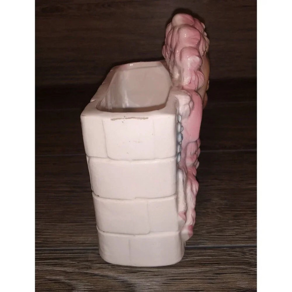 Vintage EO Brody Nursery Planter Pink Blue Big Eyes  Lamb Japan  Anthropomorphic - Picture 2 of 9